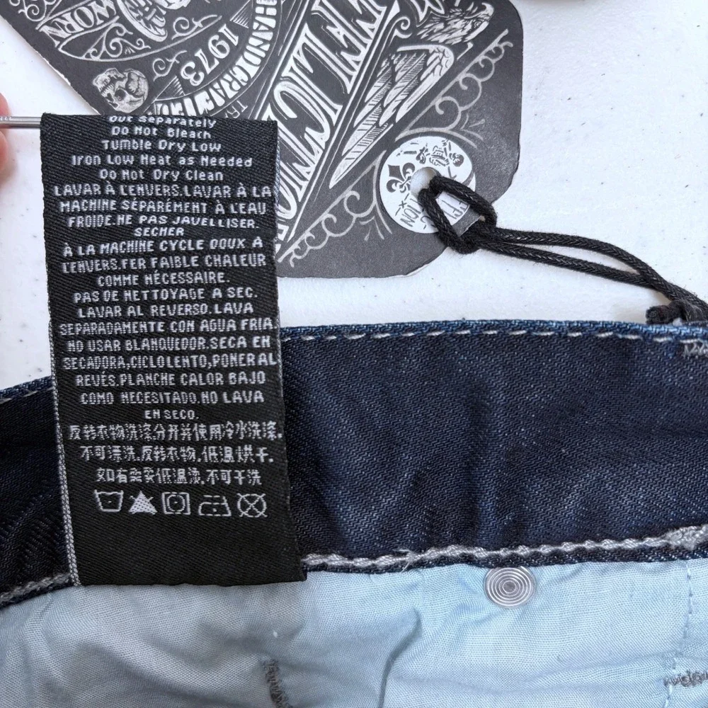 New Mens‎ Affliction Blake Blue Jeans Size 34 Distressed Style Grunge Straight